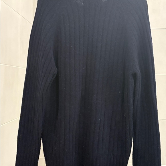 Abercrombie & Fitch Men’s Muscle Series Navy Rib Knit Sweater Size Large - Picture 4 of 9